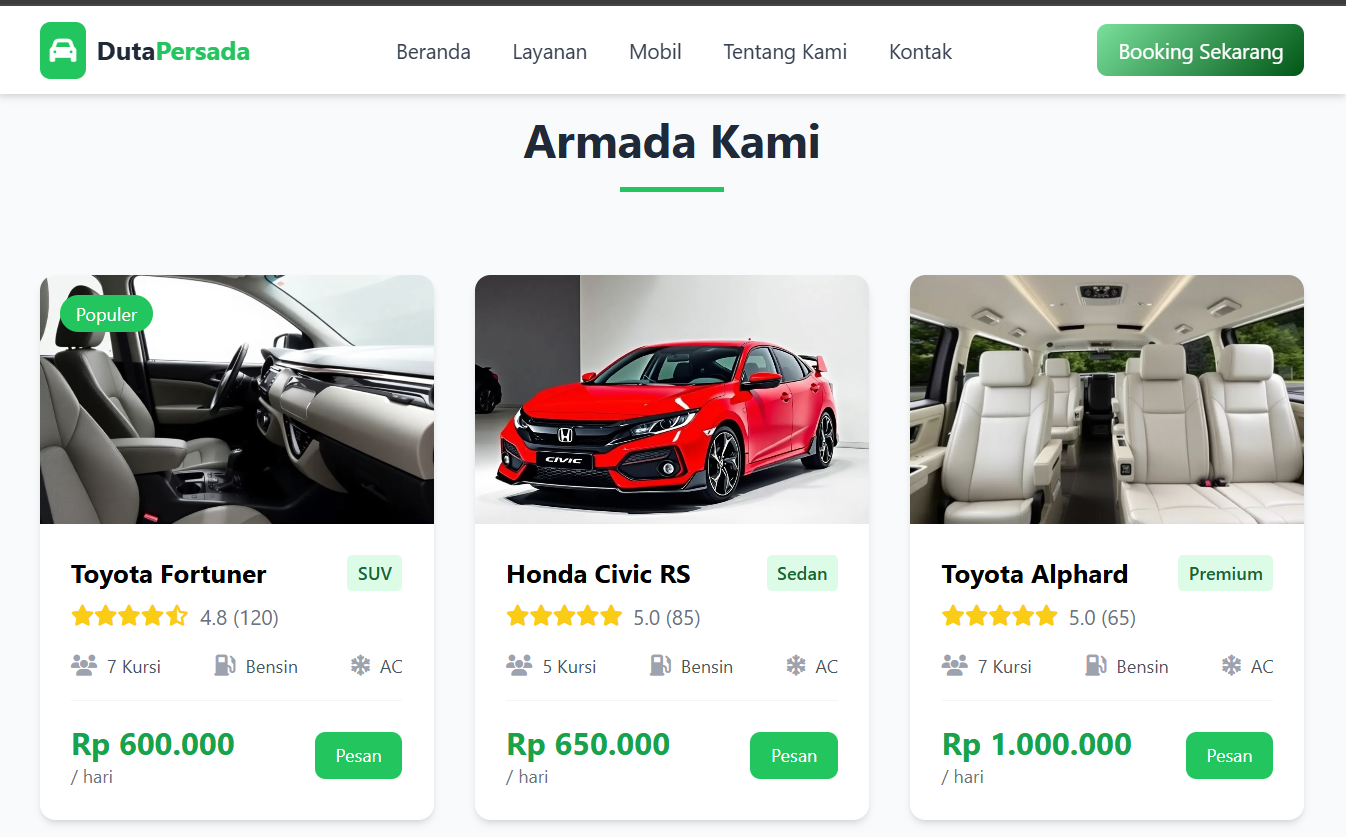 Website perusahaan modern dengan tema biru