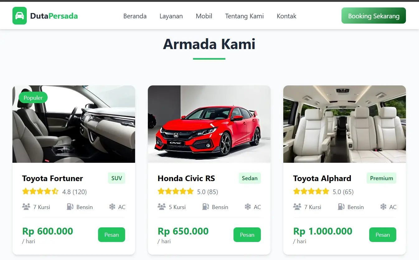 Website perusahaan modern dengan tema biru