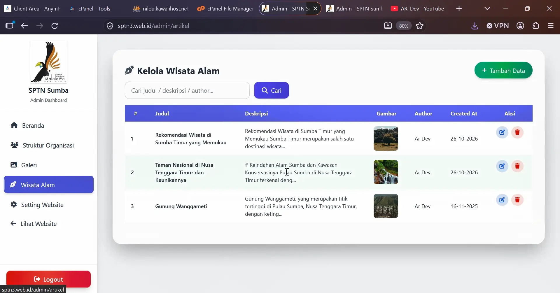 Thumbnail Source Code Website Wisata Modern - AR Dev 4