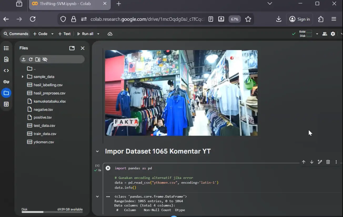 Thumbnail Source Code Sentimen Analisis Thrifting Ilegal dengan SVM - AR Dev 2