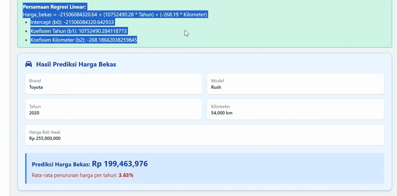 Thumbnail Source Code Prediksi Harga Mobil Regresi Linear Berganda - AR Dev 3